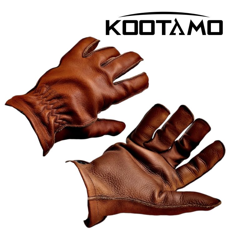 Image of Kootamo Brown Nahkahanskat, Work, Bushcraft L / 25cm / 10"