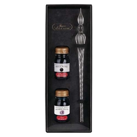  Herbin - Set con pennini in vetro e inchiostro