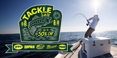 Tackle Sale. up to 50% off.