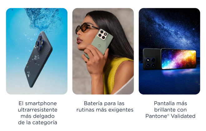 El smartphone ultrarresistente más delgado de la categoría  | Batería para las rutinas más exigentes  |  Pantalla más brillante con Pantone® Validated