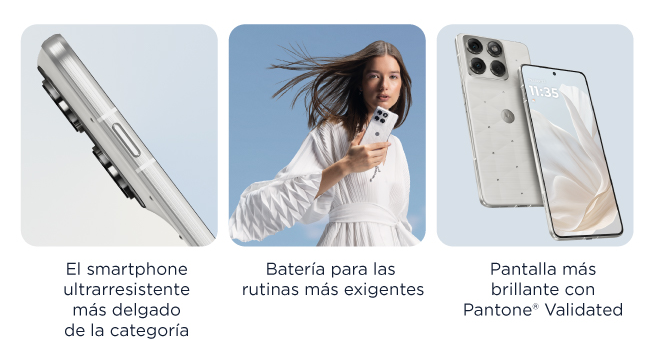 El smartphone ultrarresistente más delgado de la categoría  | Batería para las rutinas más exigentes  |  Pantalla más brillante con Pantone® Validated