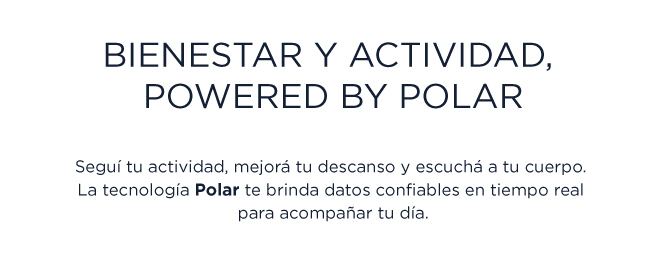 Bienestar y actividad, powered by polar