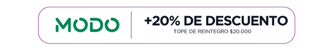 modo | +20% de descuento | TOPE DE REINTEGRO $20.000