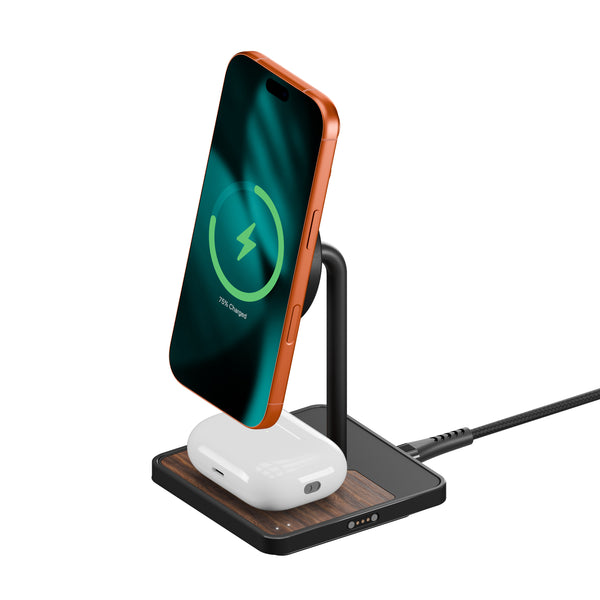 Wireless Charging Stand - Walnut