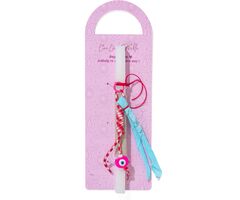 Λαμπάδα Bag Charms Μαντήλι Φούξια Μάτι Ημικύκλιο 2.5cm (ML26105)