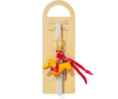 Λαμπάδα Bag Charms Μαντήλι Σκυλάκι Κίτρινο (ML26109)