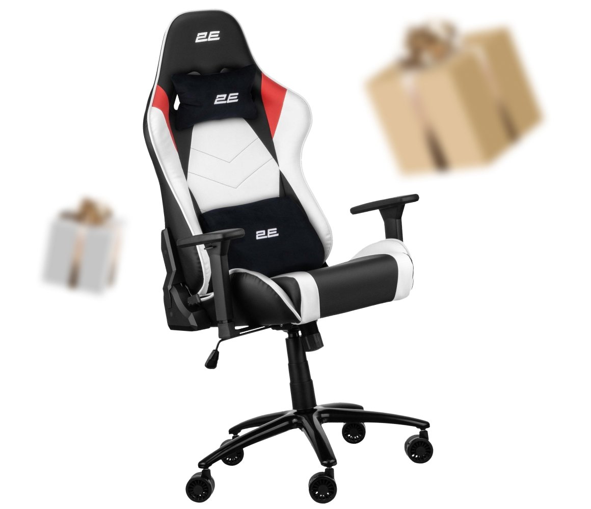 КРІСЛО ІГРОВЕ 2E GAMING BUSHIDO II WHITE/BLACK