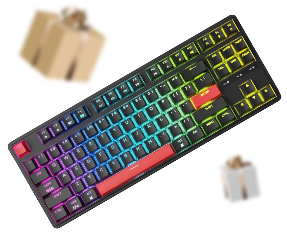 КЛАВІАТУРА KEYCHRON C3 PRO 87KEY, K PRO RED, USB-A, QMK, HOT-SWAP, EN/UKR, RGB, BLACK (C3PH1_KEYCHRON)