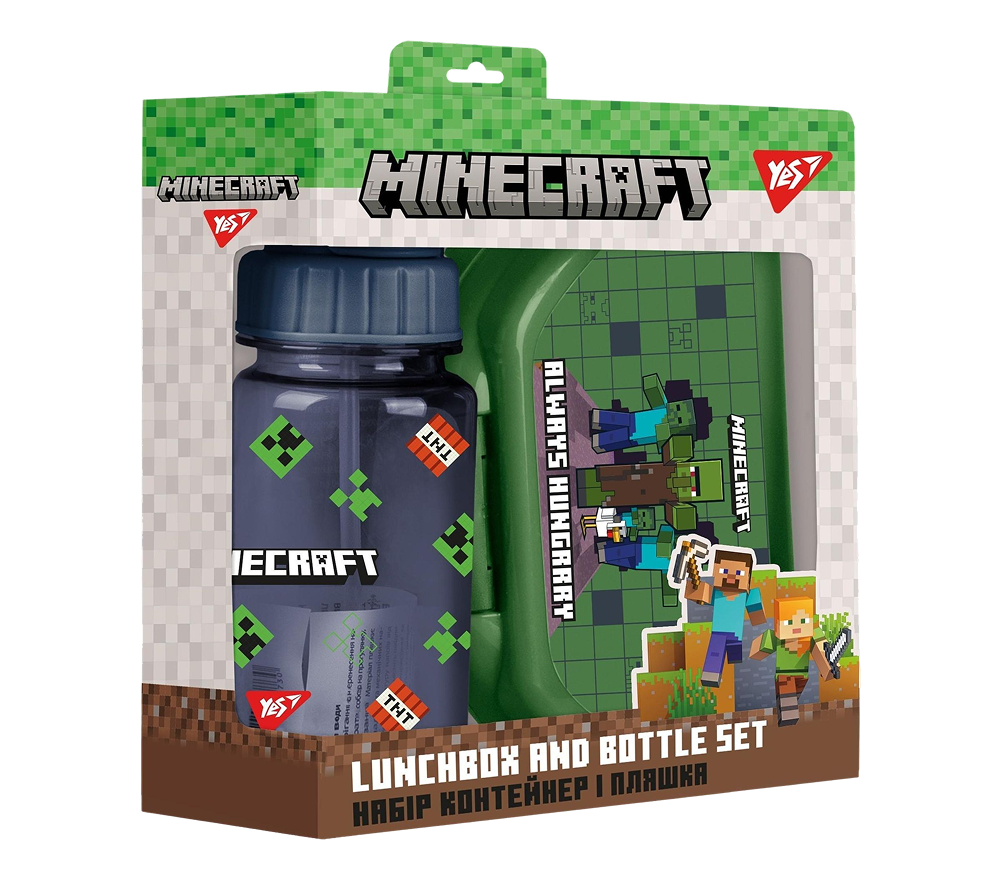 Ланч-бокс та пляшка Yes Minecraft, 2 предмети (450144) Ланч-бокс та пляшка Yes Minecraft, 2 предмети (450144)
