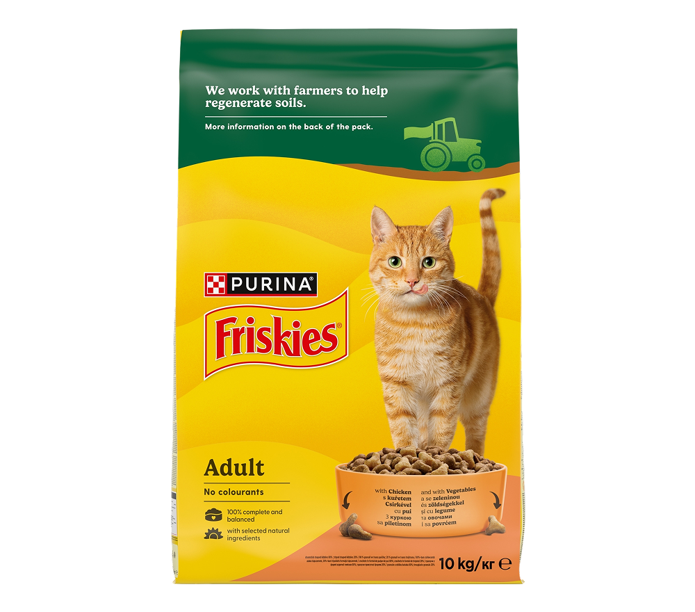 Сухий корм для дорослих котів Purina Friskies з куркою і овочами 10 кг Сухий корм для дорослих котів Purina Friskies з куркою і овочами 10 кг