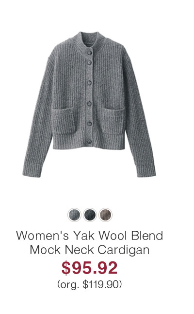 Shop Women's Yak Blend Mock Neck Cardigan