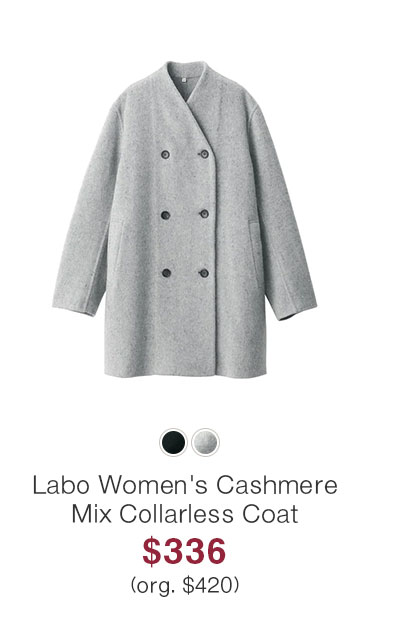 Shop Labo Women's Cashmere Mix Collarless Coat