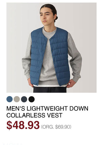 Shop Men's Lightweight Down Collarless Vest