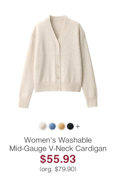 Shop Women's Washable Mid-Gauge V-Neck Cardigan