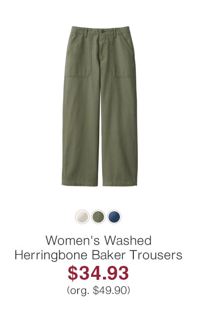 Shop Women's Washed Herringbone Baker Trousers