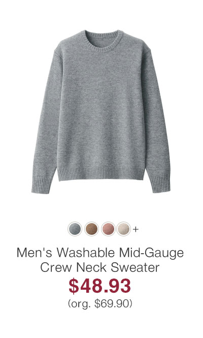 Shop Men's Washable Mid-Gauge Crew Neck Sweater