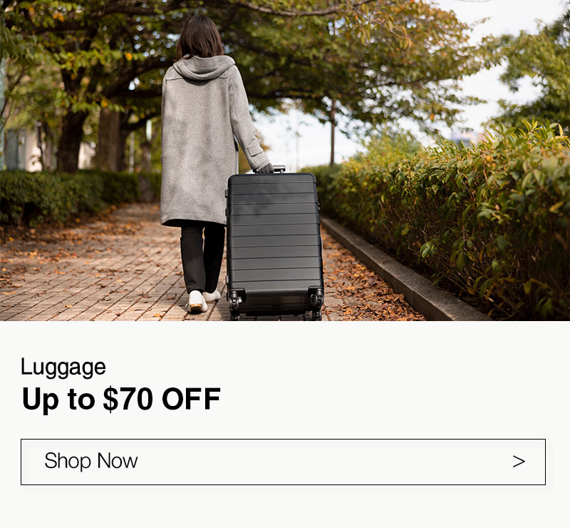 Shop Luggage Up to $70 Off Online Only!