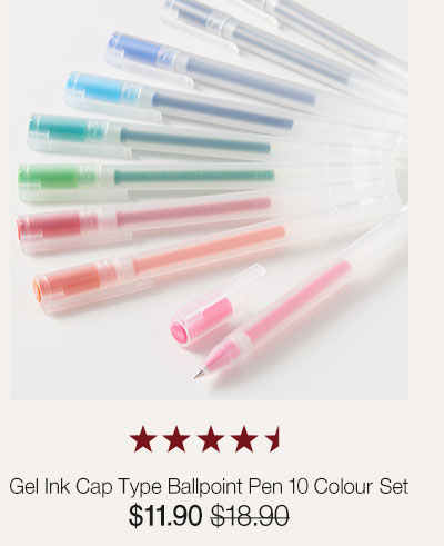 Shop Gel Ink Cap Type Ballpoint Pen 10 Colour Set