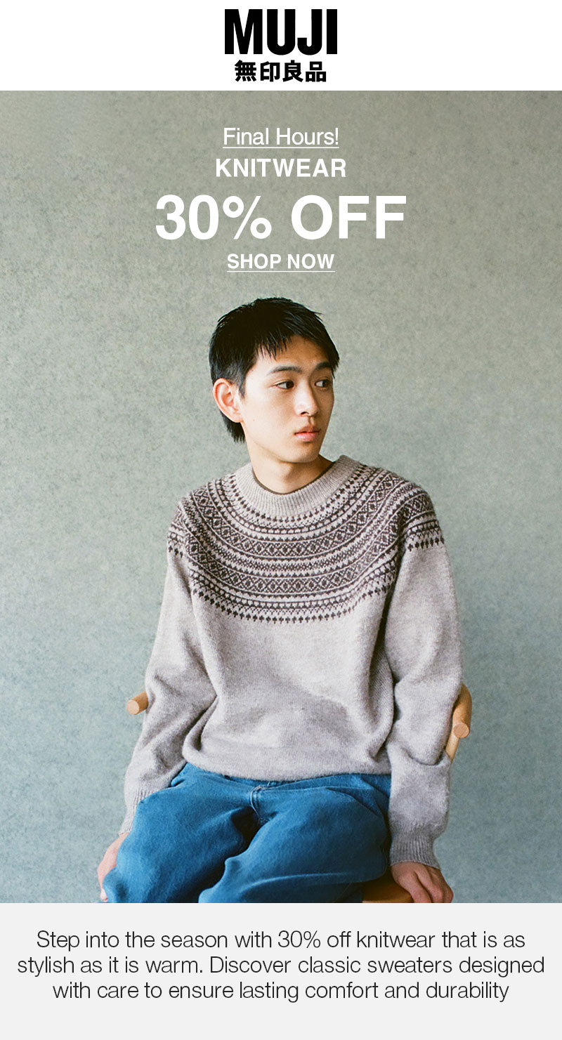 Shop 30% Off Knitwear Ending Tonight!