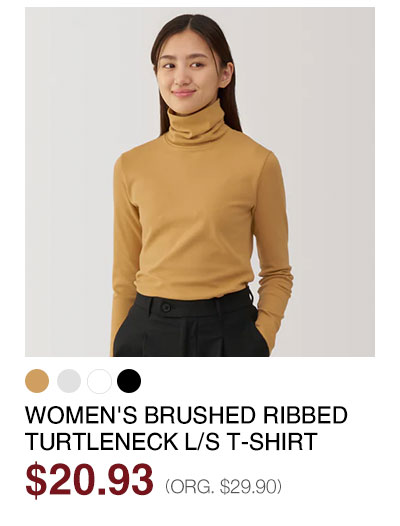 Shop Women's Brushed Ribbed Turtleneck L/S T-Shirt 