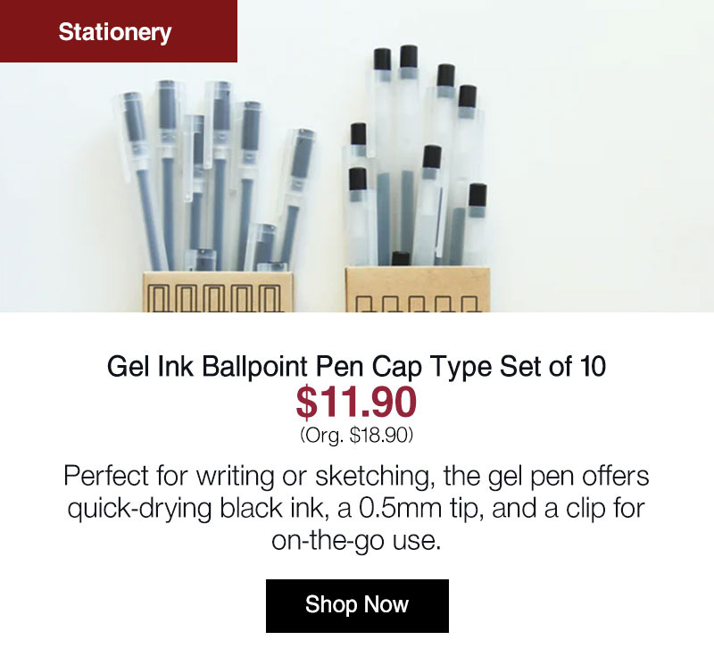 Shop Gel Ink Ballpoint Pen Cap Type Set of 10