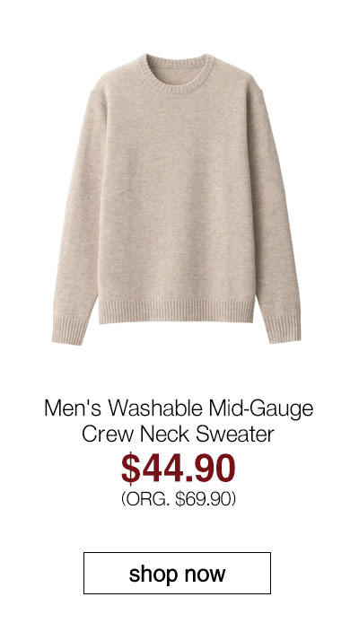 Shop Men's Washable Mid-Gauge Crew Neck Sweater