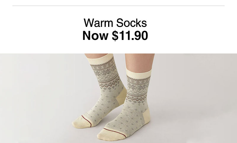 Shop Warm Socks Now $11.90