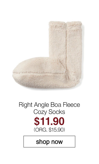 Shop Right Angle Boa Fleece Cozy Socks 