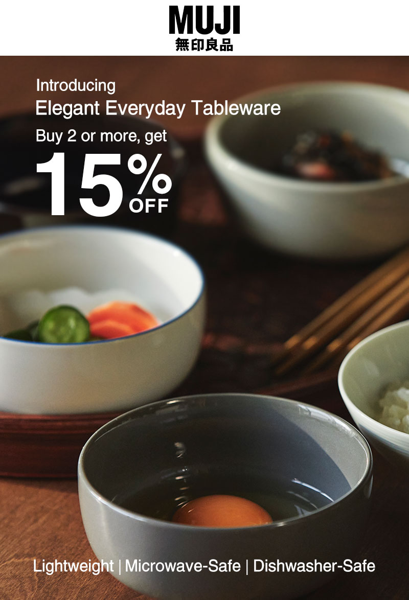 Shop 15% Off Everyday Tableware When You Buy 2 or More!