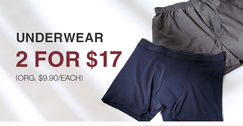 Shop Underwear 2 For $17