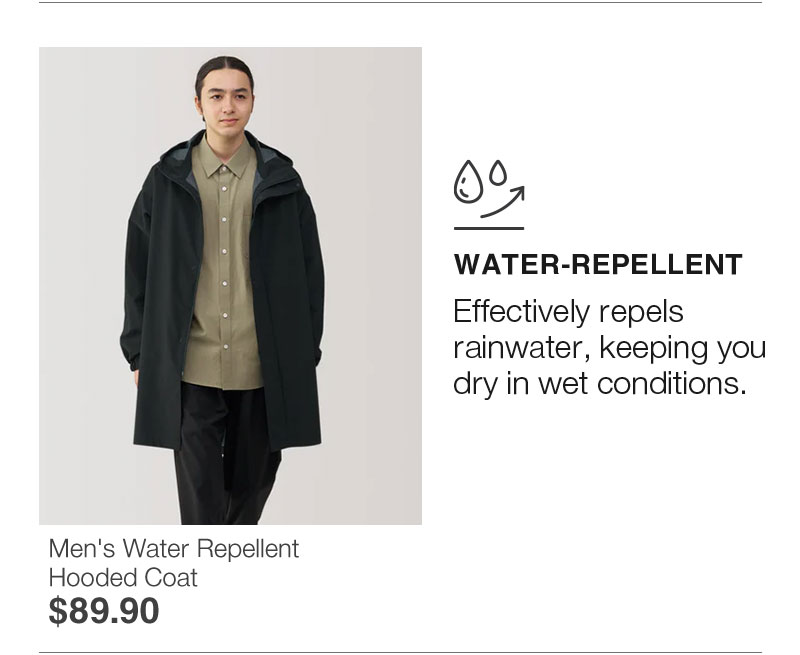 Shop Men's Water Repellent Hooded Coat