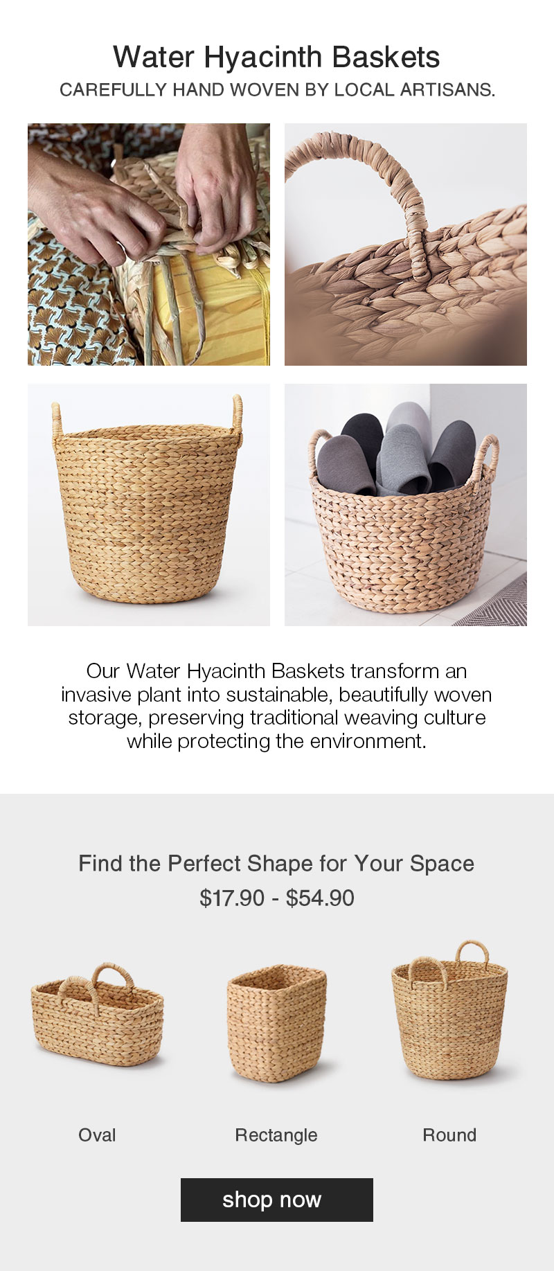 Shop Water Hyacinth Baskets