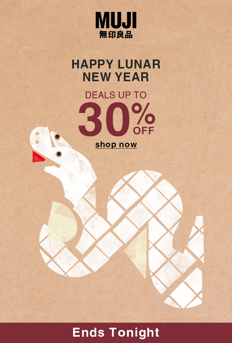 Shop Lunar New Year Deals Up to 30% Off Ending Tonight!