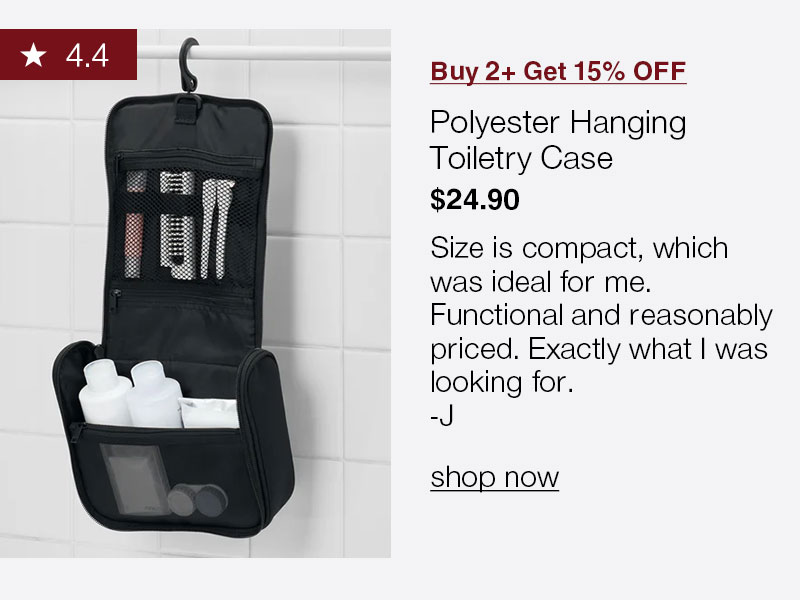 Shop Polyester Hanging Toiletry Case- Buy 2+ Get 15% OFF