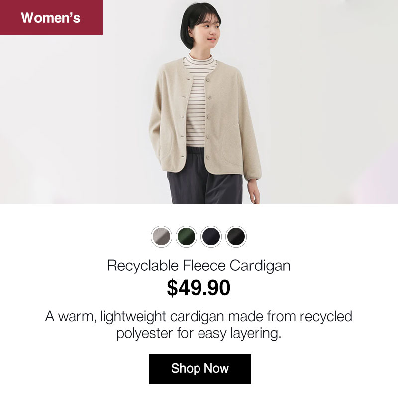 Shop Recyclable Fleece Cardigan