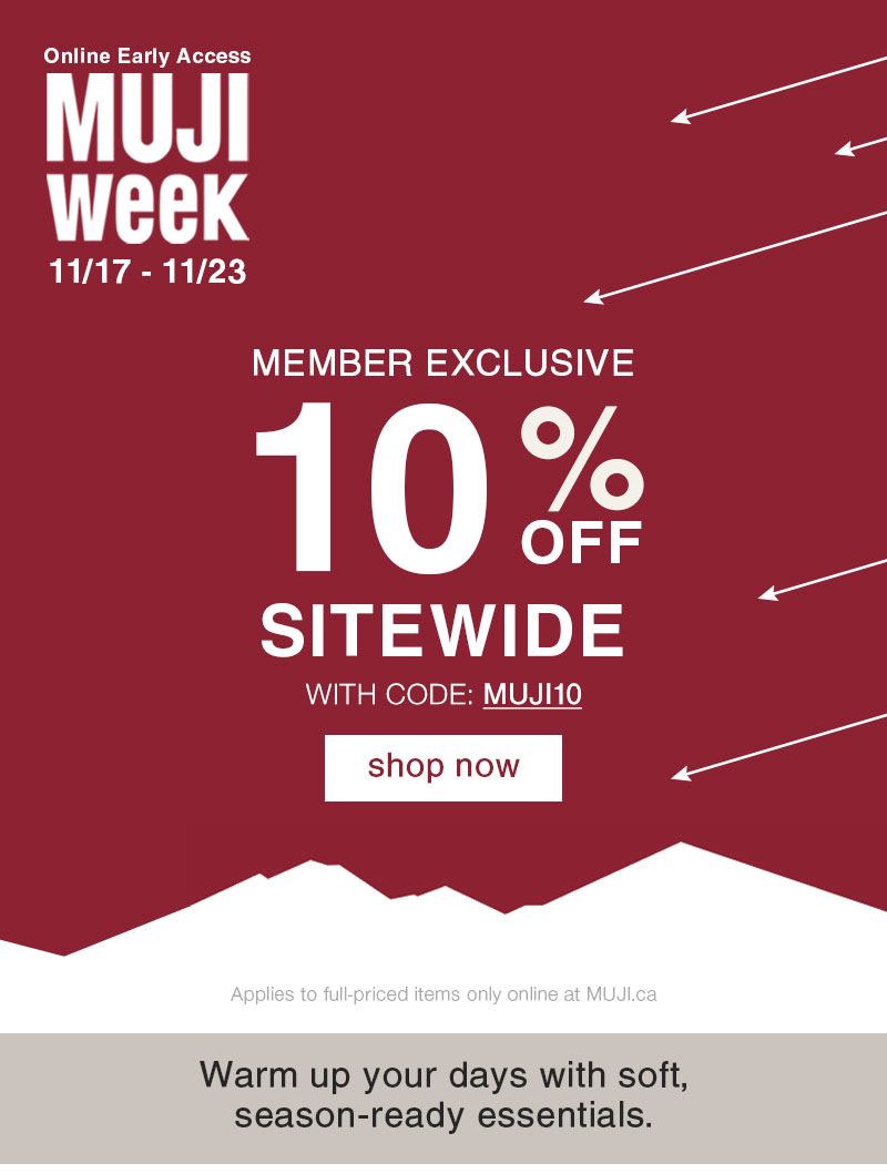 MUJI Week Online Early Access 10% OFF