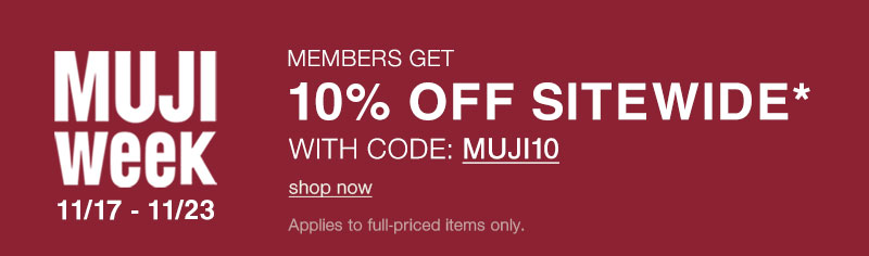 MUJI Week Online Early Access 10% OFF