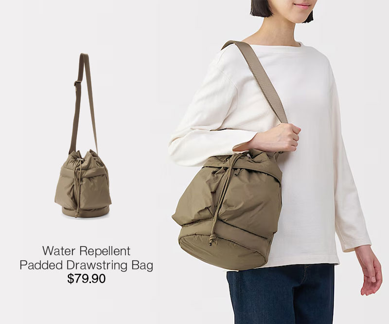 Shop Water Repellent Padded Drawstring Bag