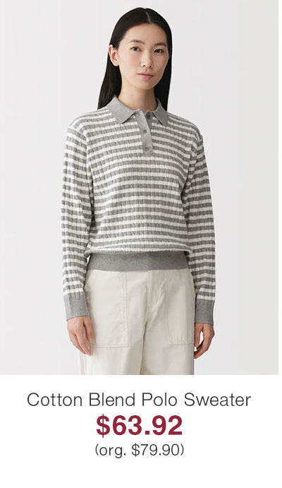 Shop Cotton Blend Polo Sweater