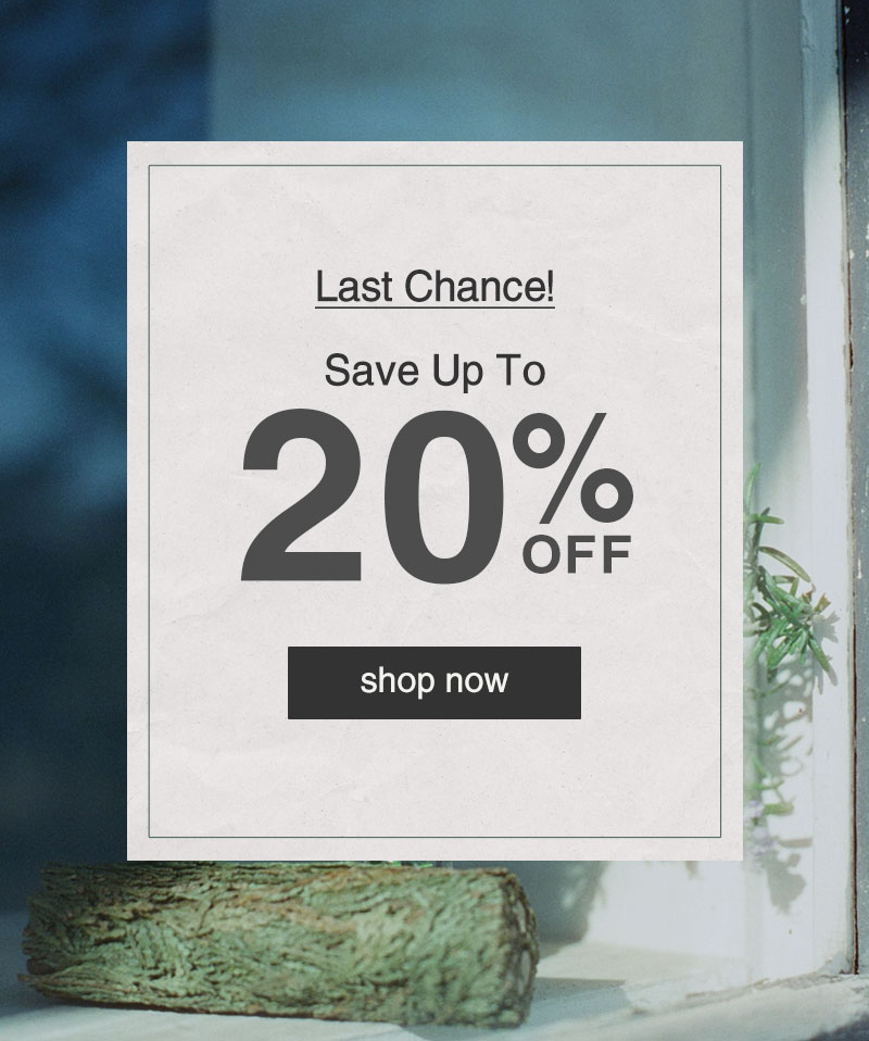 Last Chance! Save Up To 20% OFF Shop Now