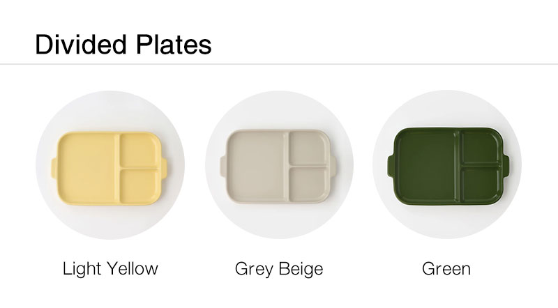 an image of divided plates with different colors and sizes