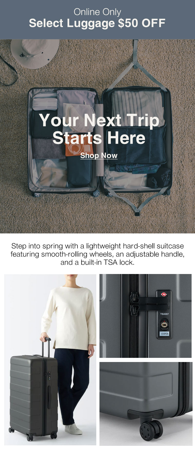 Shop Select Luggage $50 OFF