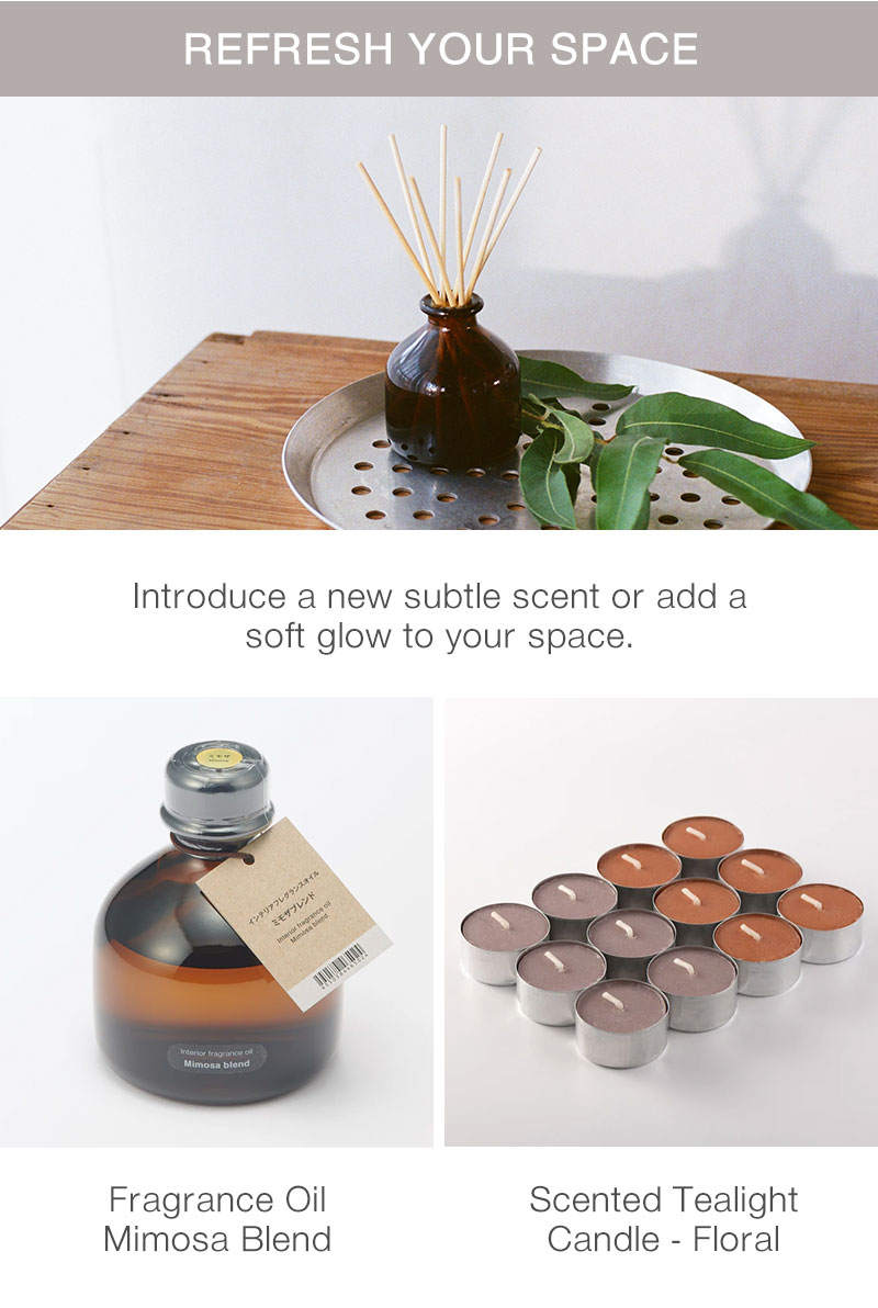 Refresh your space: Shop Fragrance oil & Tea light Candles 