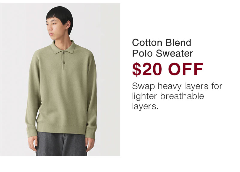 Shop Cotton Blend Polo Sweater