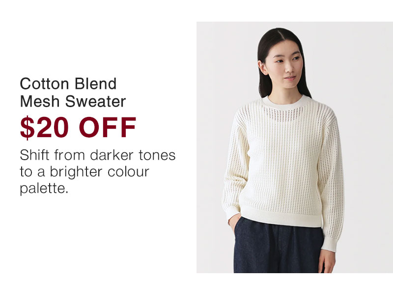 Shop Cotton Blend Mesh Sweater
