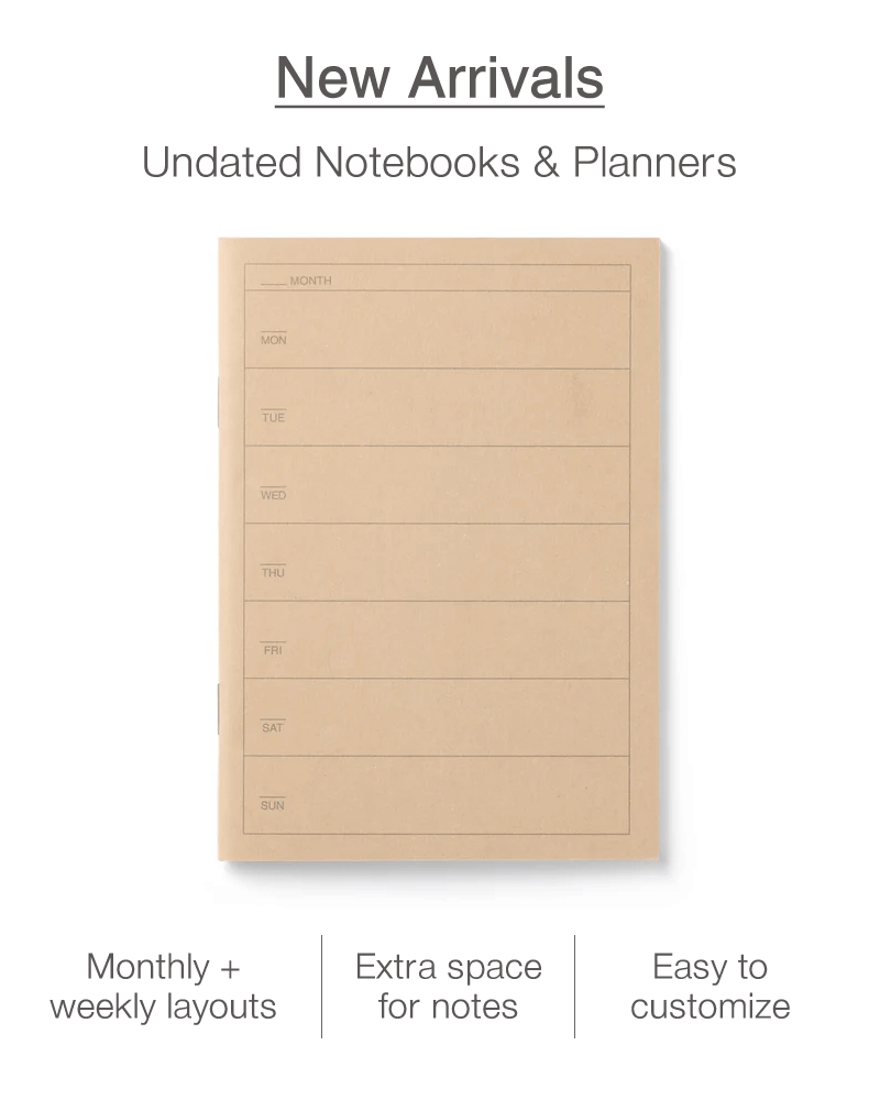 Shop Undated Notebooks & Planners