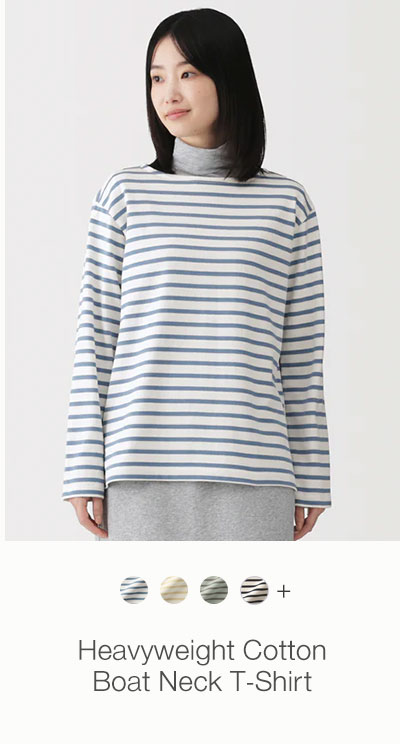 Shop Heavyweight Cotton Boat Neck T-Shirt