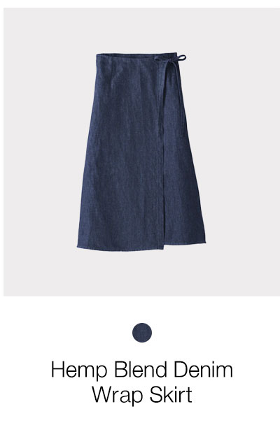 Shop Hemp Blend Denim Wrap Skirt