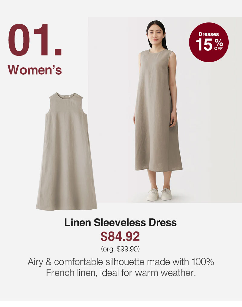 Shop Linen Sleeveless Dress