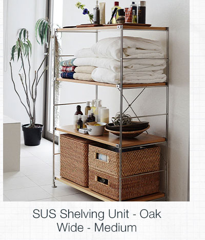 Shop SUS Shelving Unit - Oak - Wide - Medium